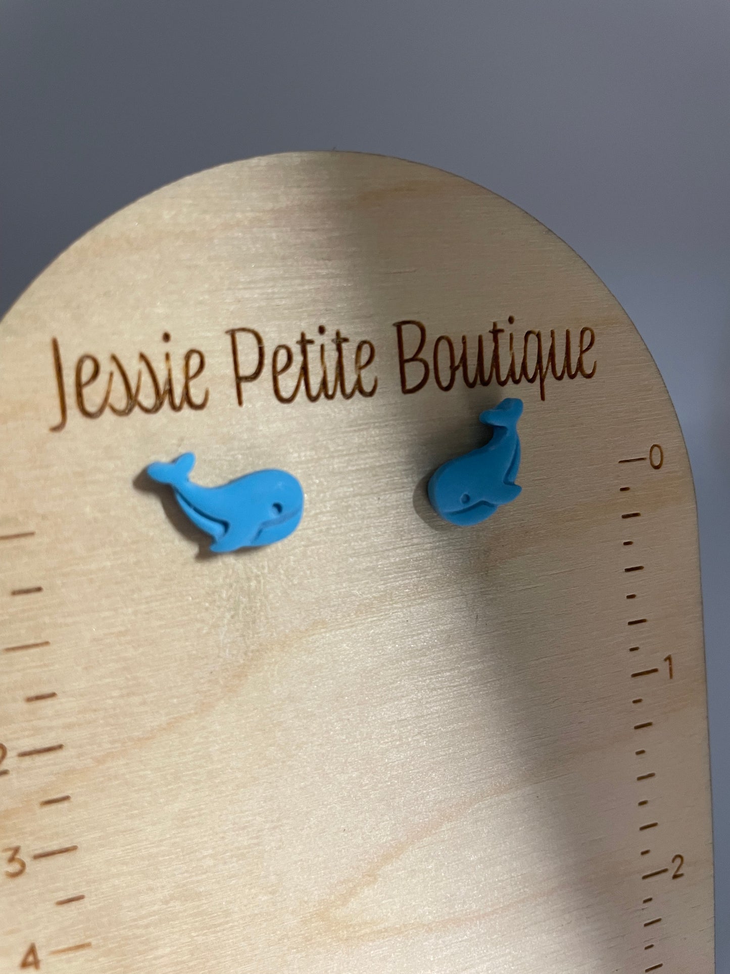 Blue Whale Clay Stud Earrings-Nickel Free