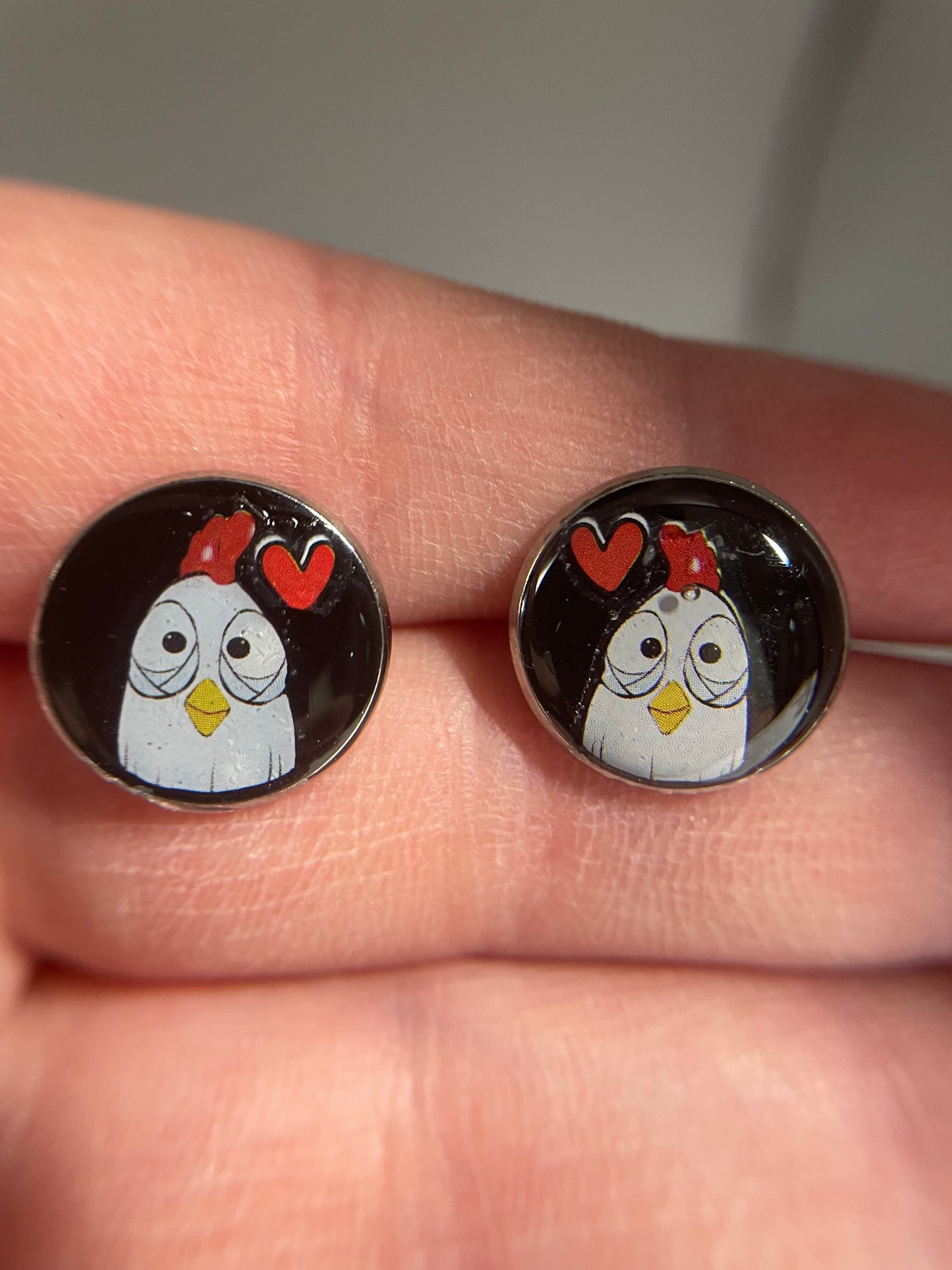 Chicken Stud Earrings β Stainless Steel