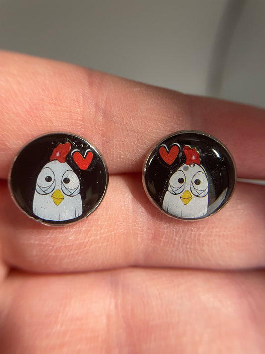 Chicken Stud Earrings – Stainless Steel