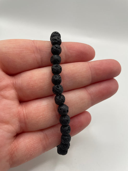 Black Lava Stone Beaded Bracelet