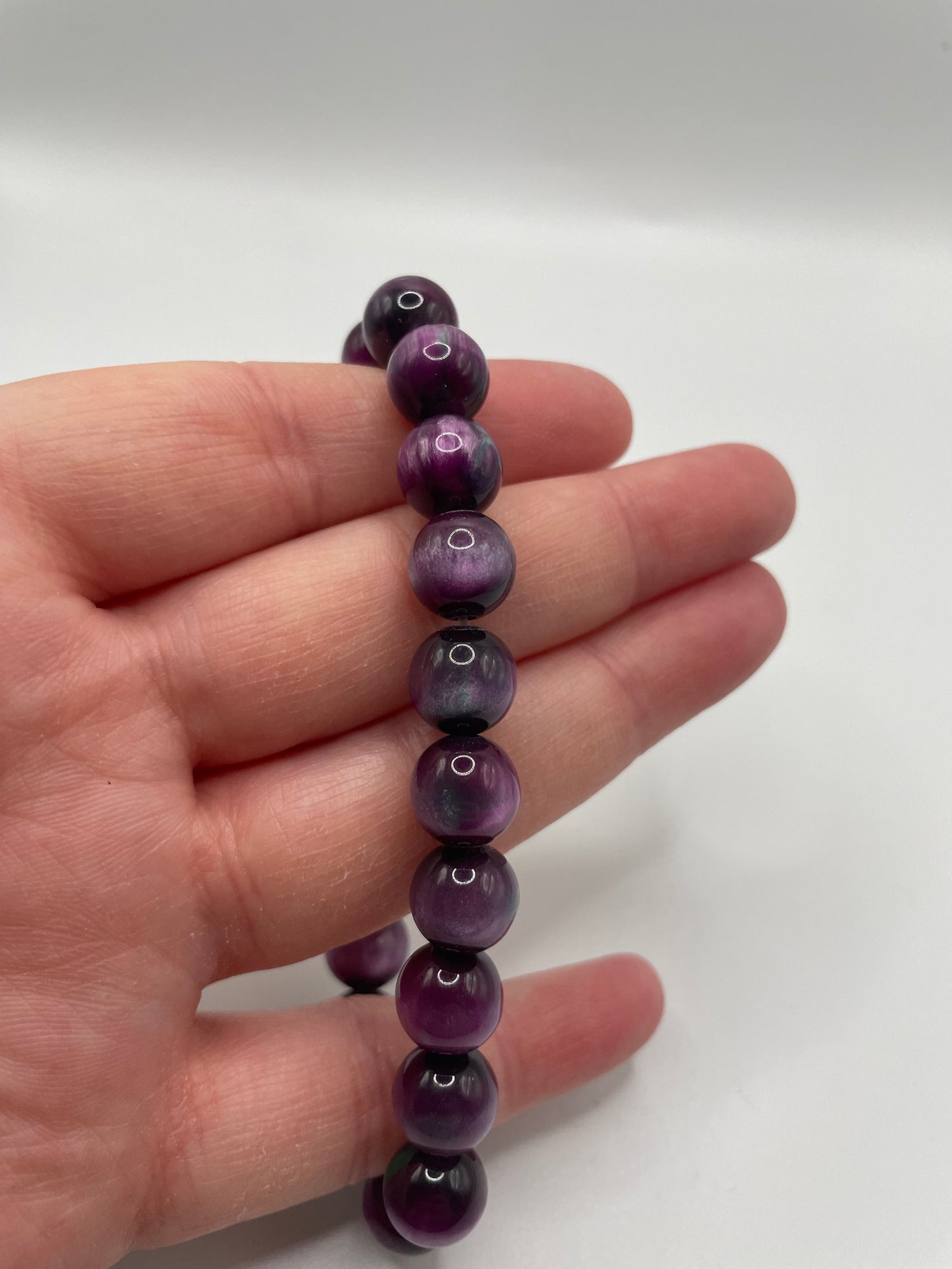 Purple Cat’s Eye Beaded Bracelet