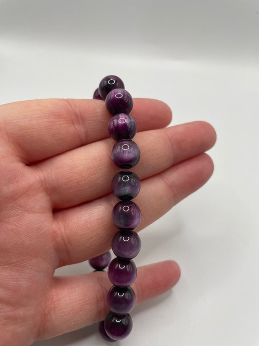 Purple Cat’s Eye Beaded Bracelet