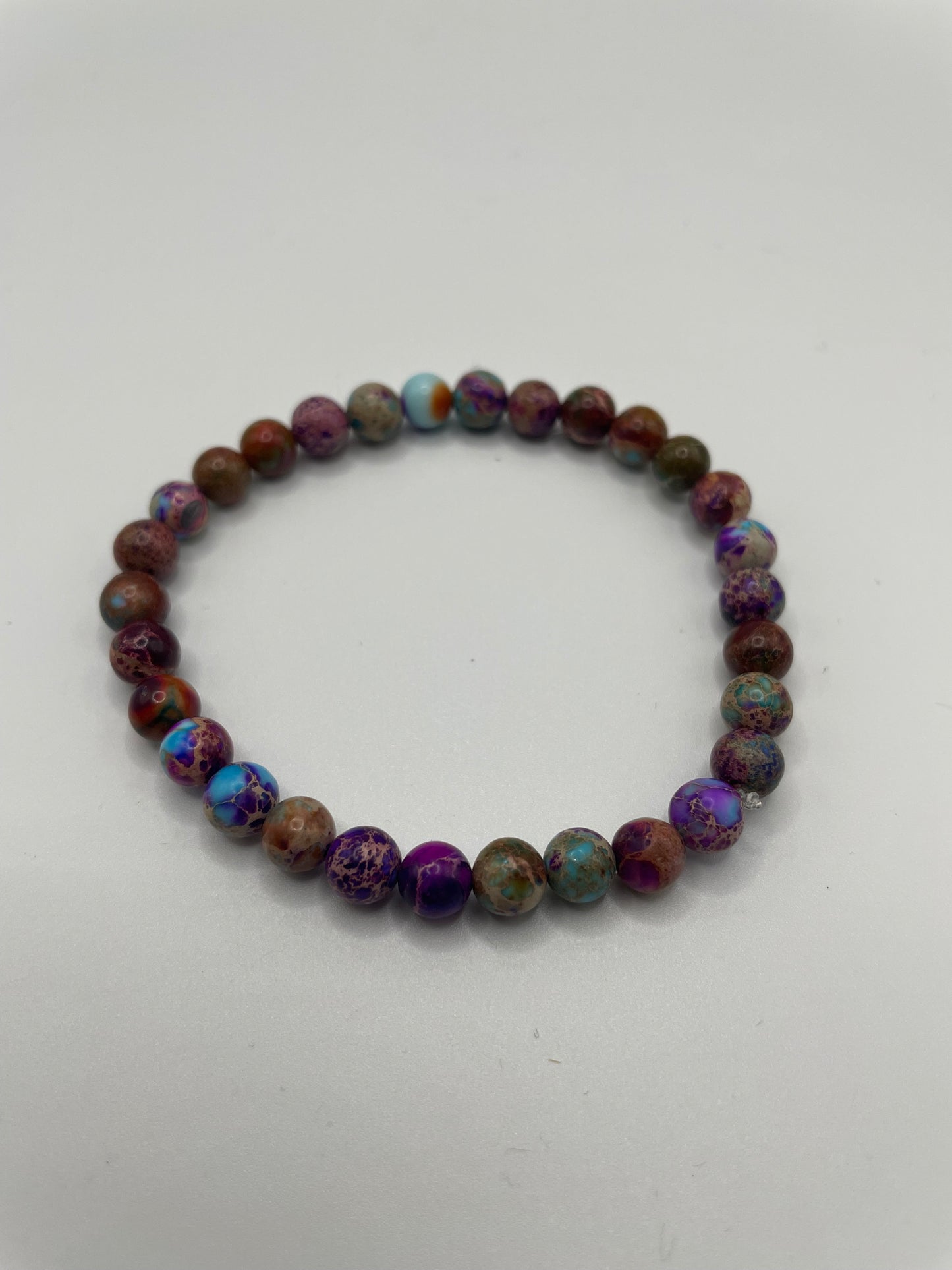 Multicolour Crackle Agate Beaded Bracelet