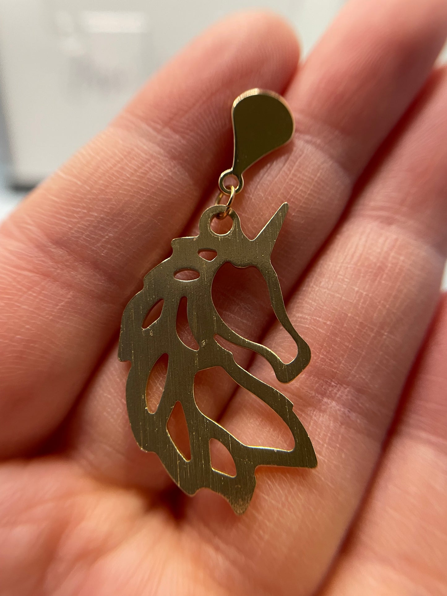 Gold-Plated Unicorn Earrings -Nickel free