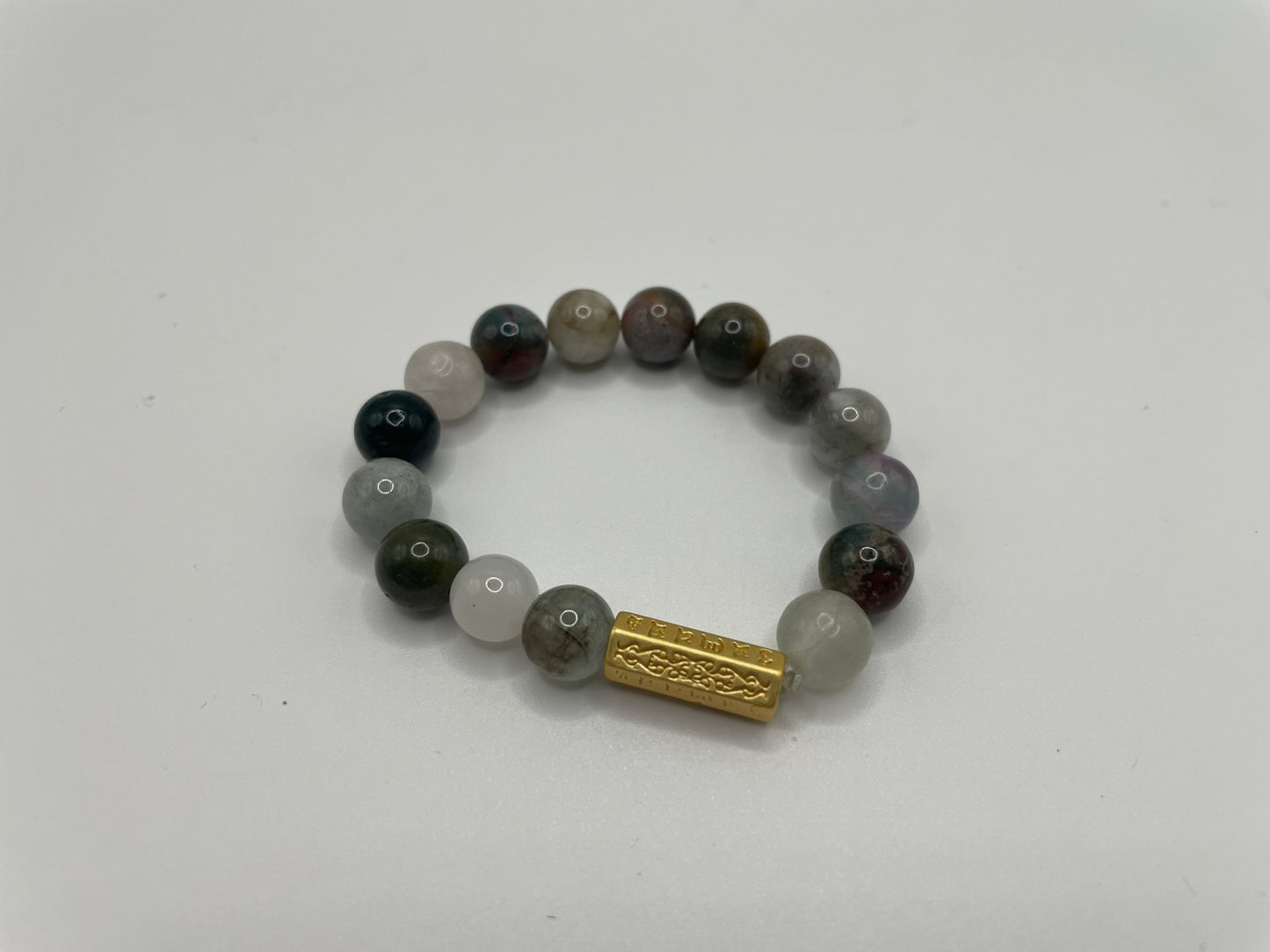 Multi-Tone Beaded Bracelet with Gold-Plated Spacer