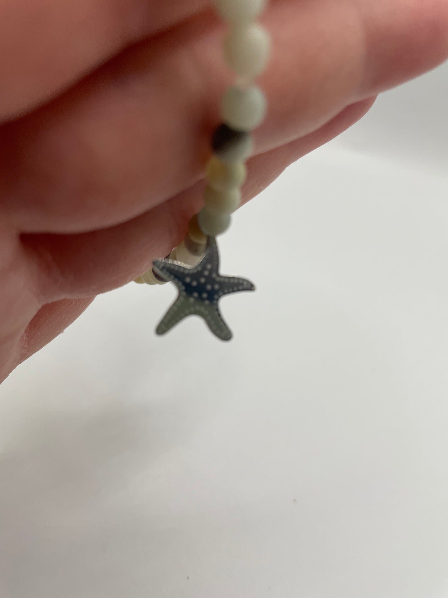 Beaded Bracelet with Stainless Steel Starfish Charm