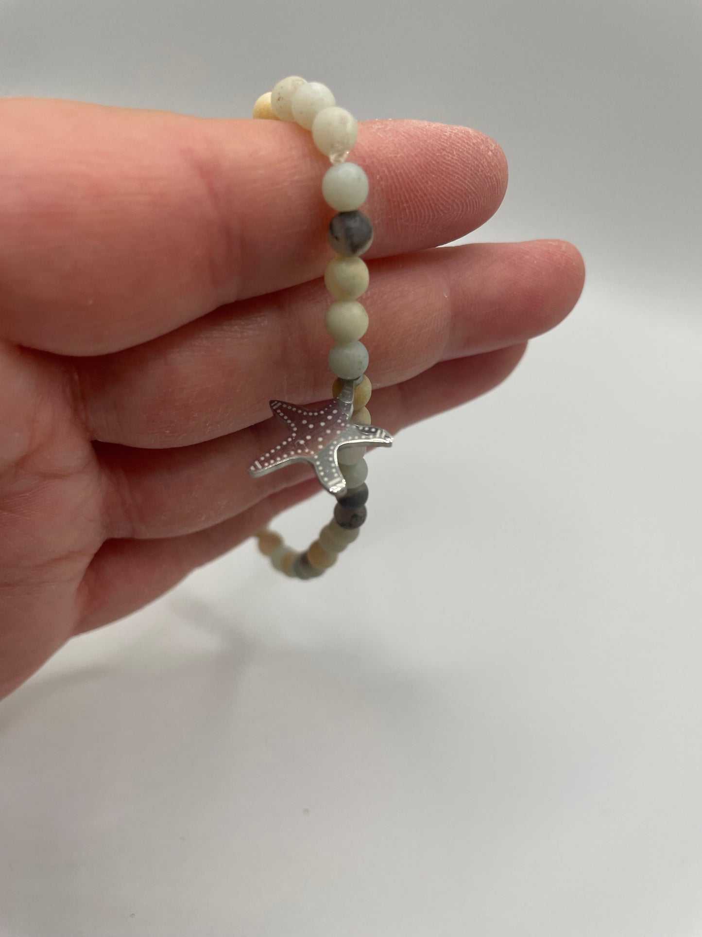Beaded Bracelet with Stainless Steel Starfish Charm