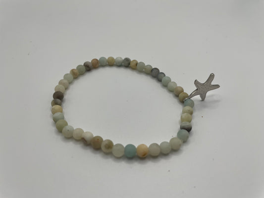Beaded Bracelet with Stainless Steel Starfish Charm