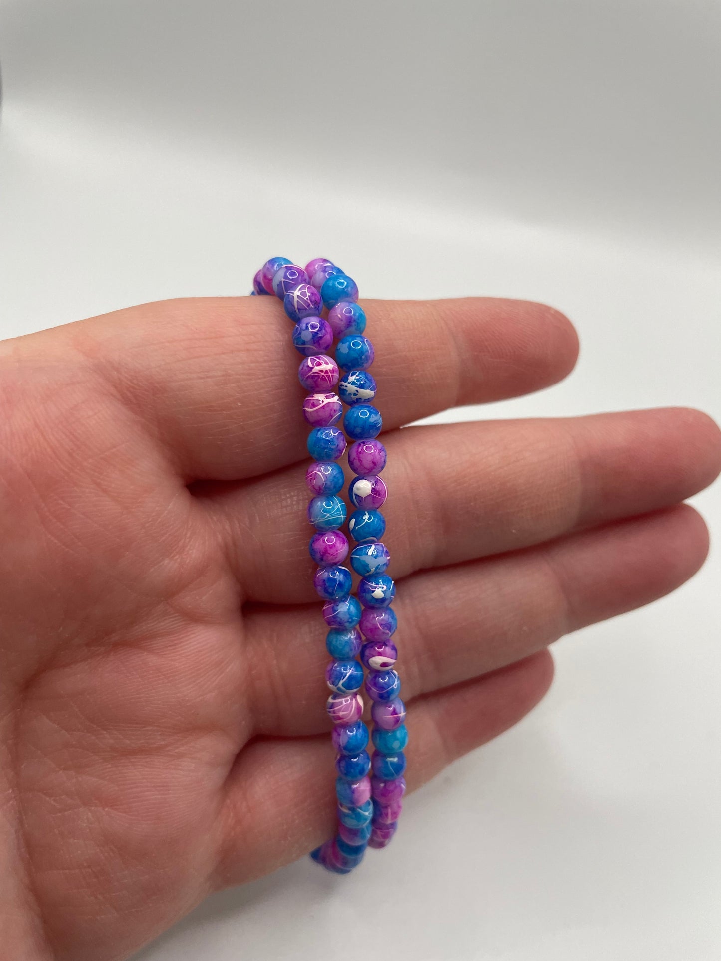 Vibrant Blue & Purple Beaded Bracelet