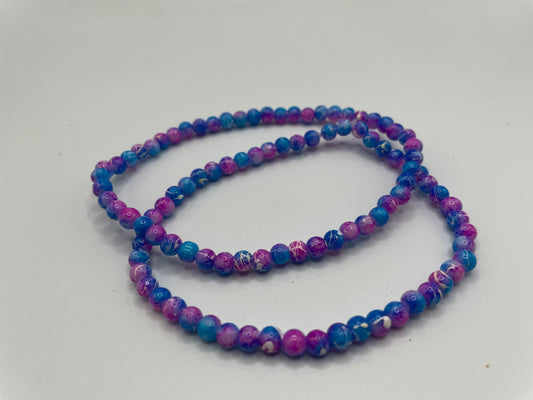 Vibrant Blue & Purple Beaded Bracelet