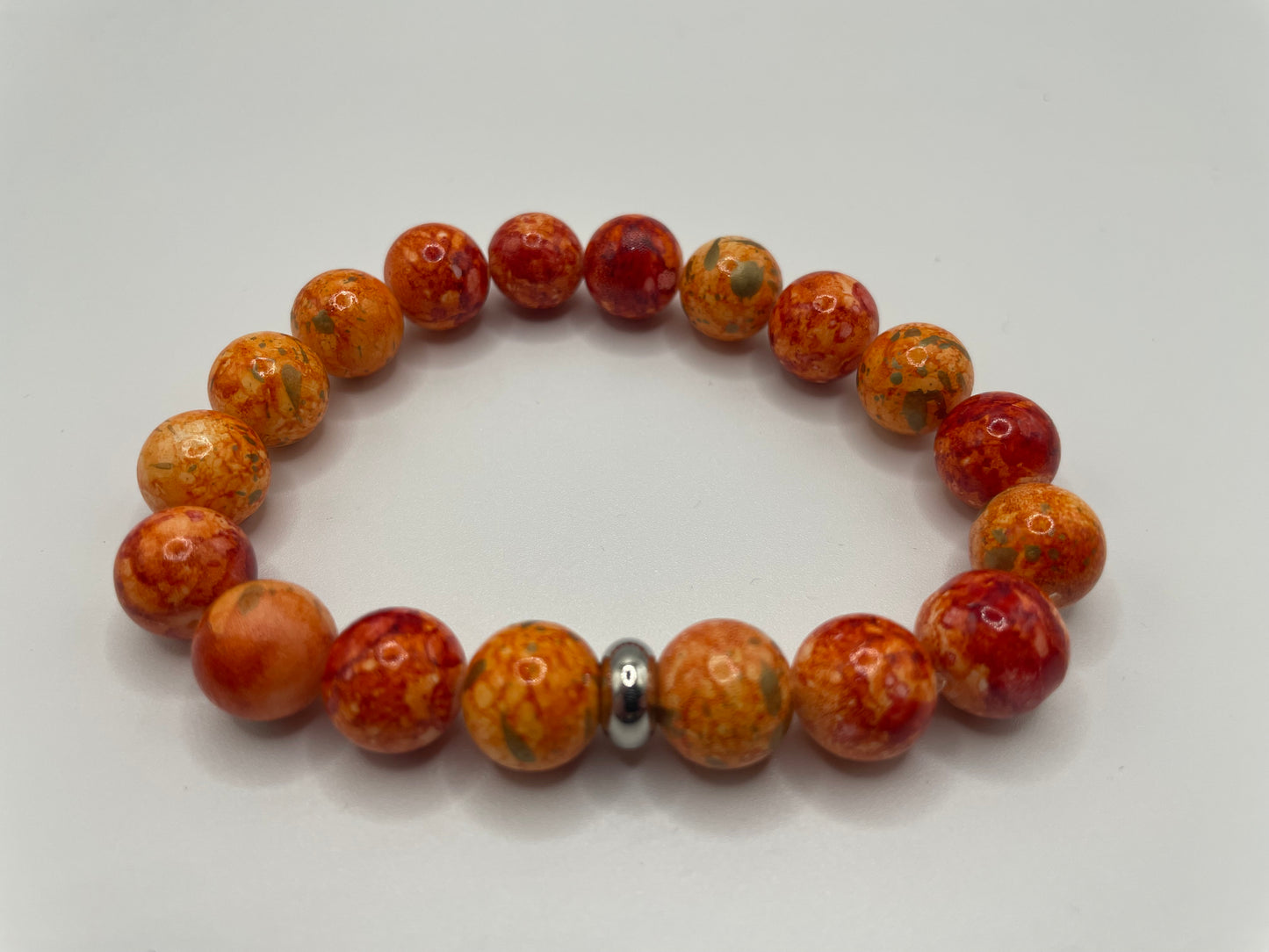Orange Fire Beaded Bracelet