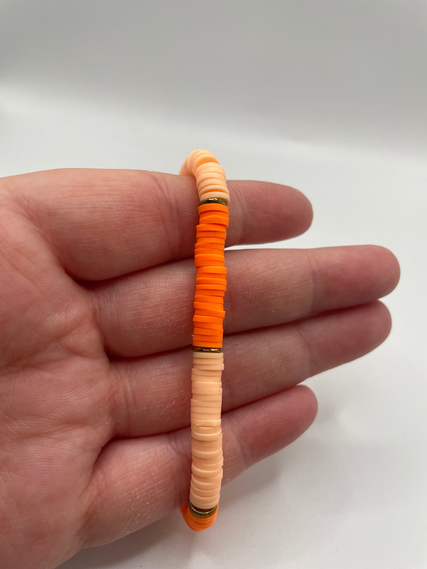 Orange & Peach Polymer Clay Bracelet