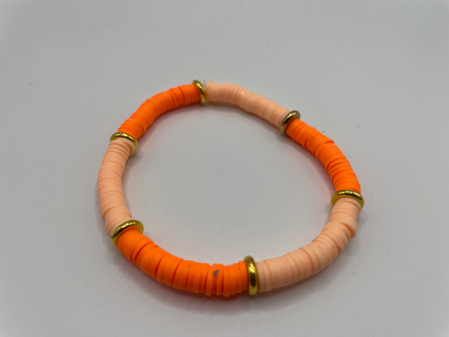 Orange & Peach Polymer Clay Bracelet