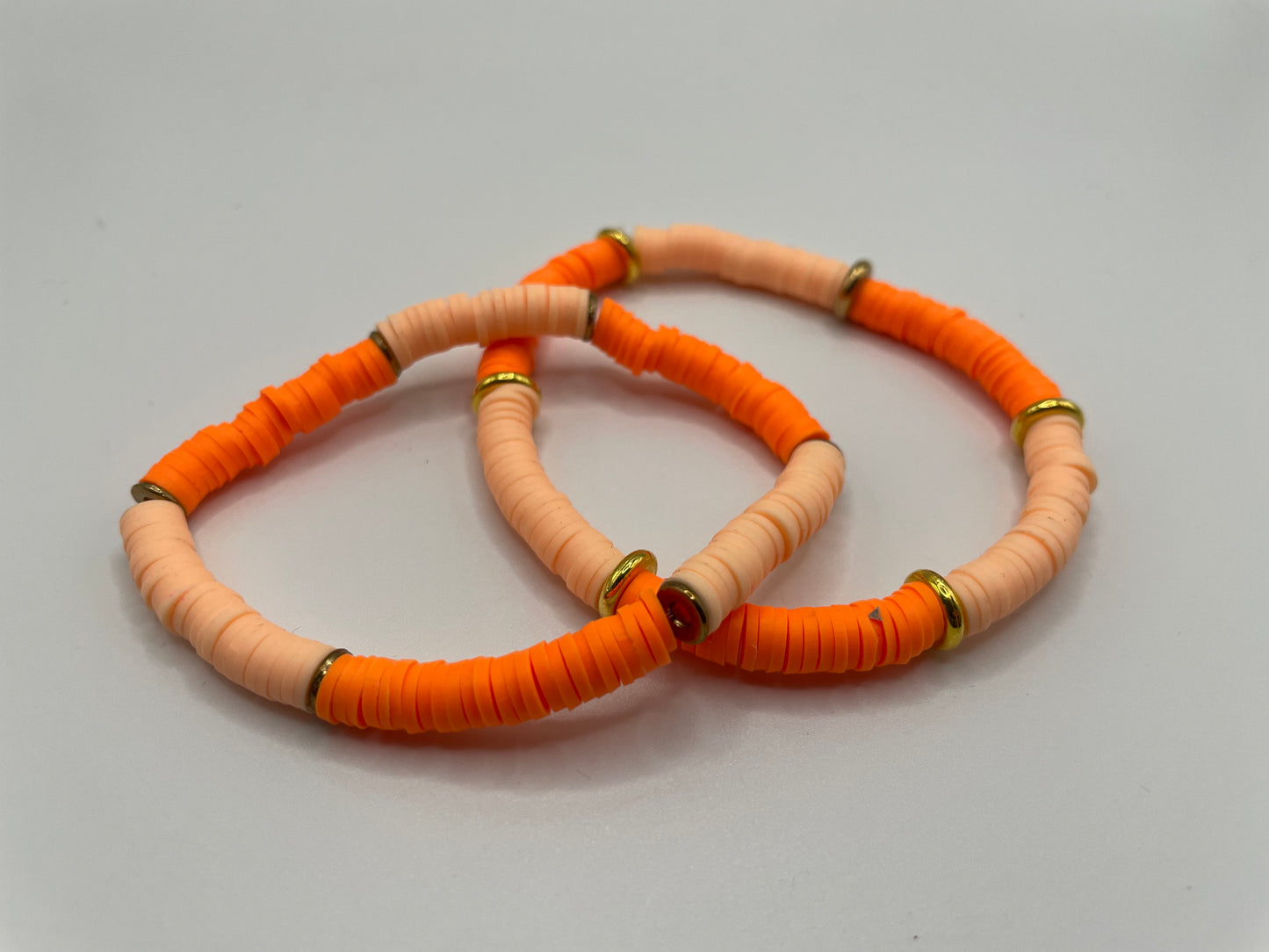Orange & Peach Polymer Clay Bracelet