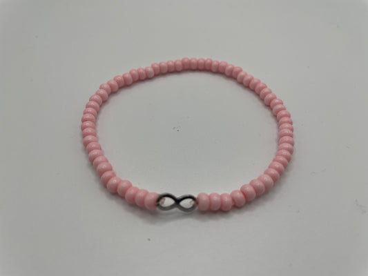 Pink Beaded Bracelet with Infini charm