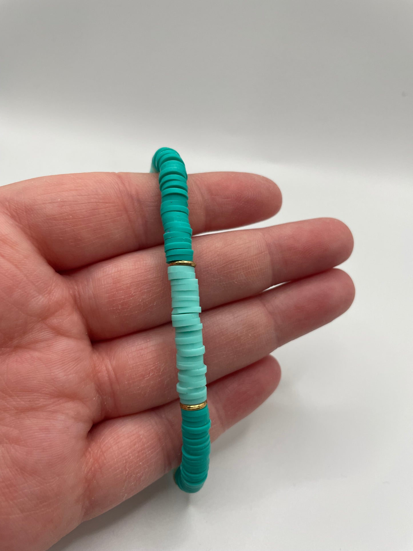 Turquoise Gradient Polymer Clay Bracelet
