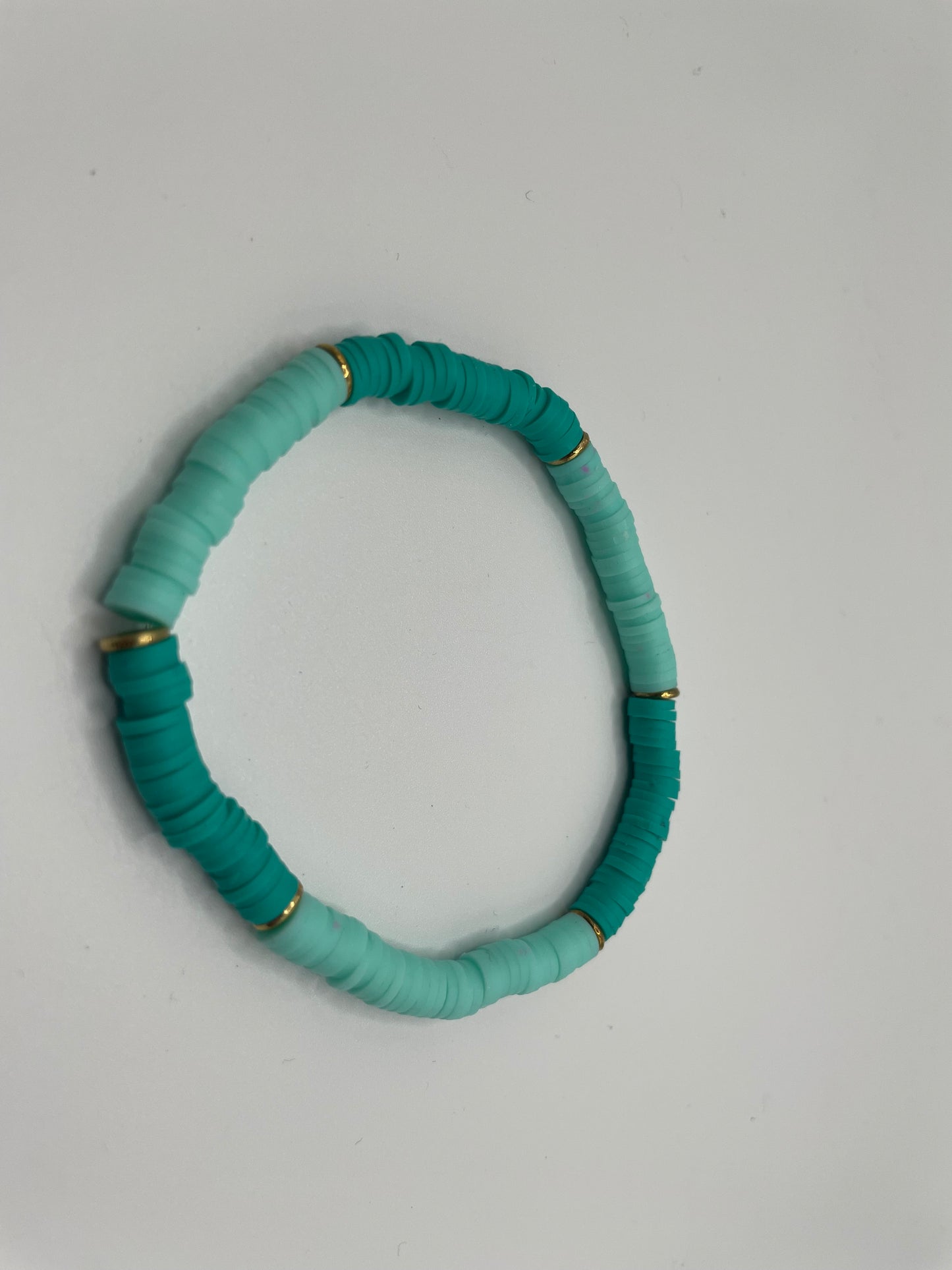 Turquoise Gradient Polymer Clay Bracelet