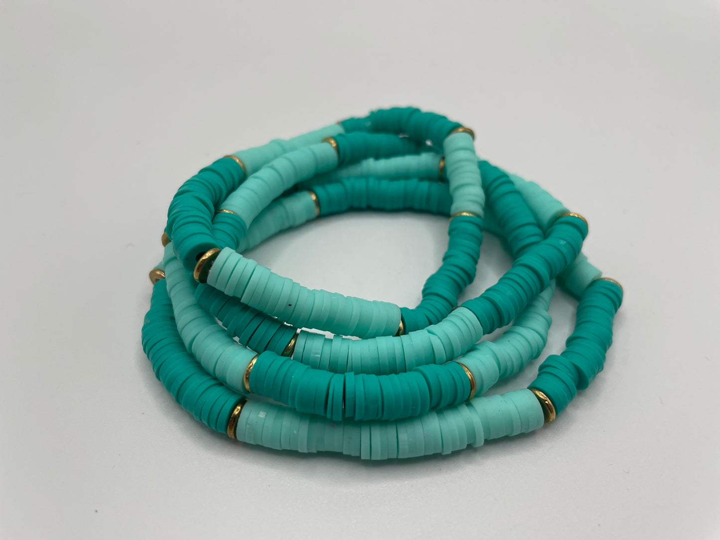 Turquoise Gradient Polymer Clay Bracelet