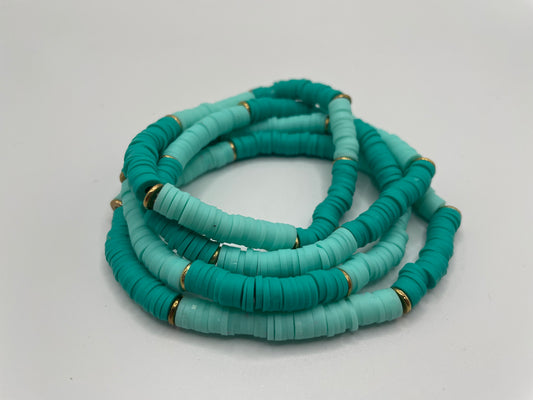 Turquoise Gradient Polymer Clay Bracelet