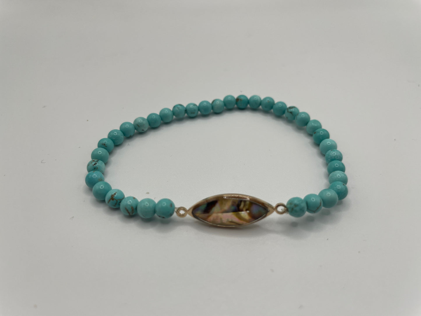 Turquoise Bracelet with Abalone Shell Accent