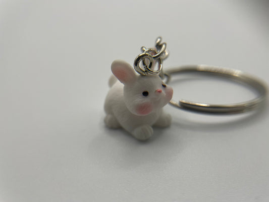 White Bunny Keychain