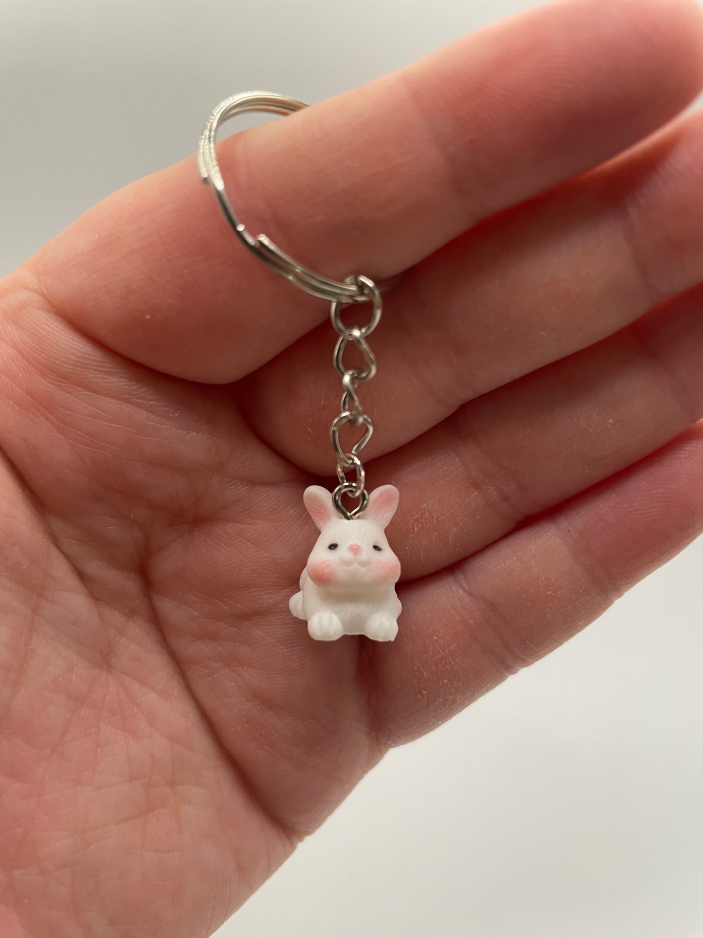White Bunny Keychain