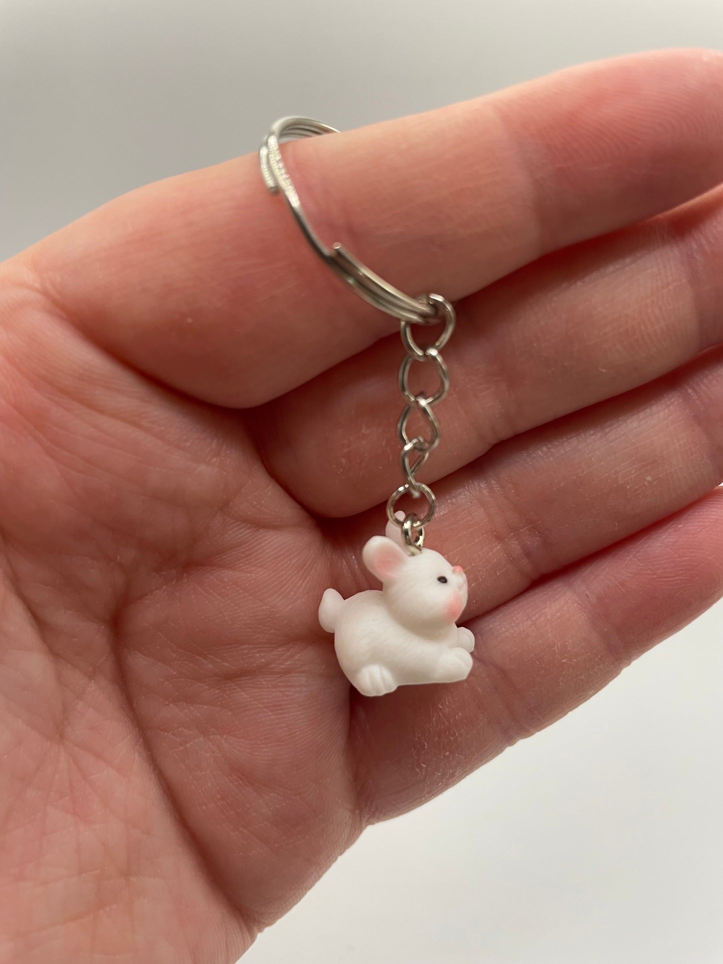 White Bunny Keychain
