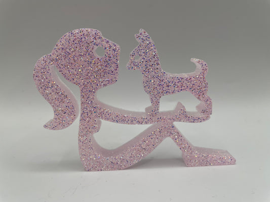 Girl and Dog Figurine Set