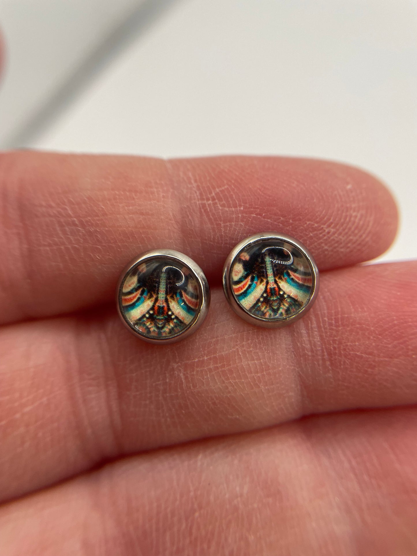 Patterned Stud Earrings- Nickel Free+Stainless Steel