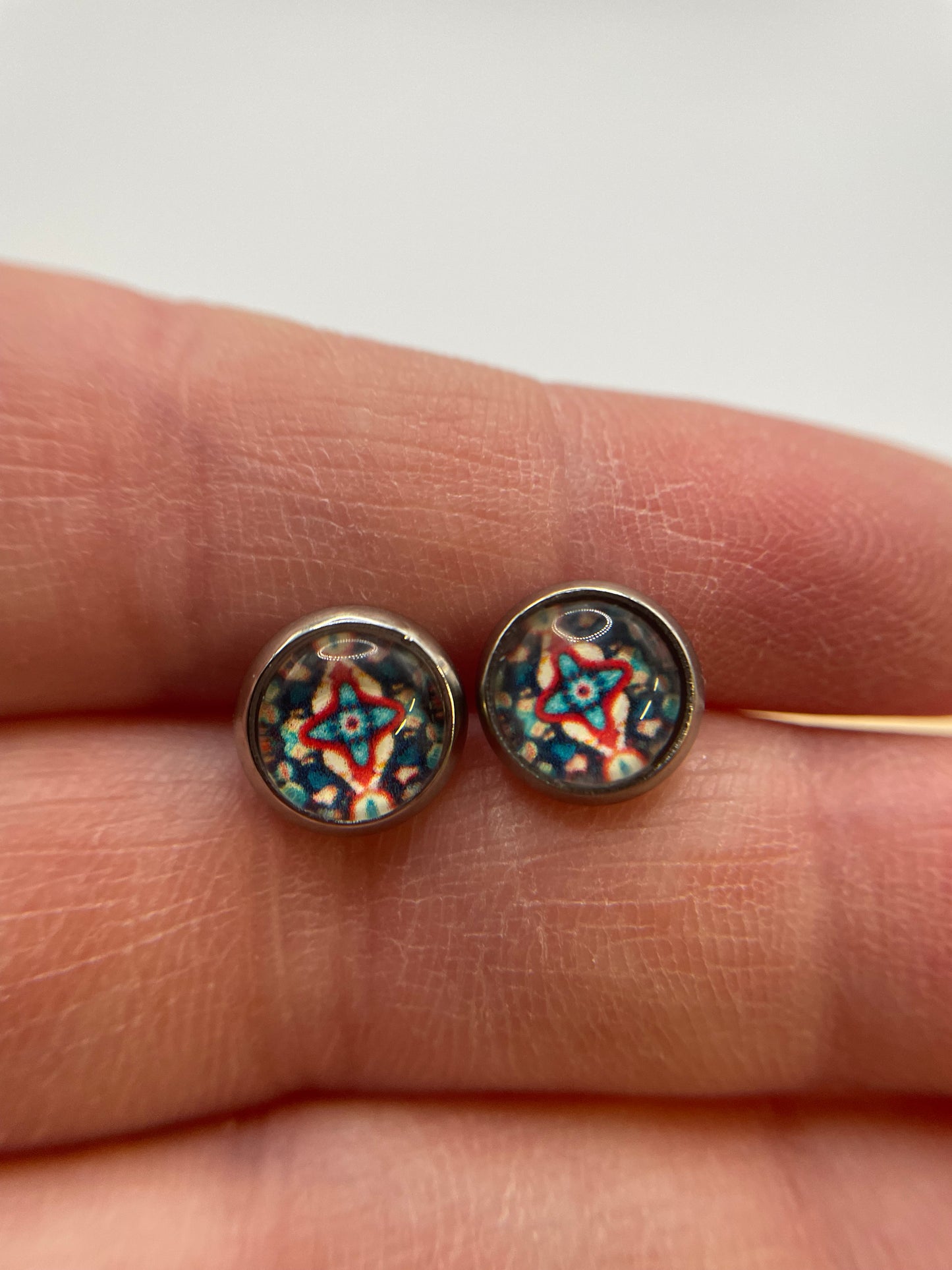 Patterned Stud Earrings- Nickel Free+Stainless Steel