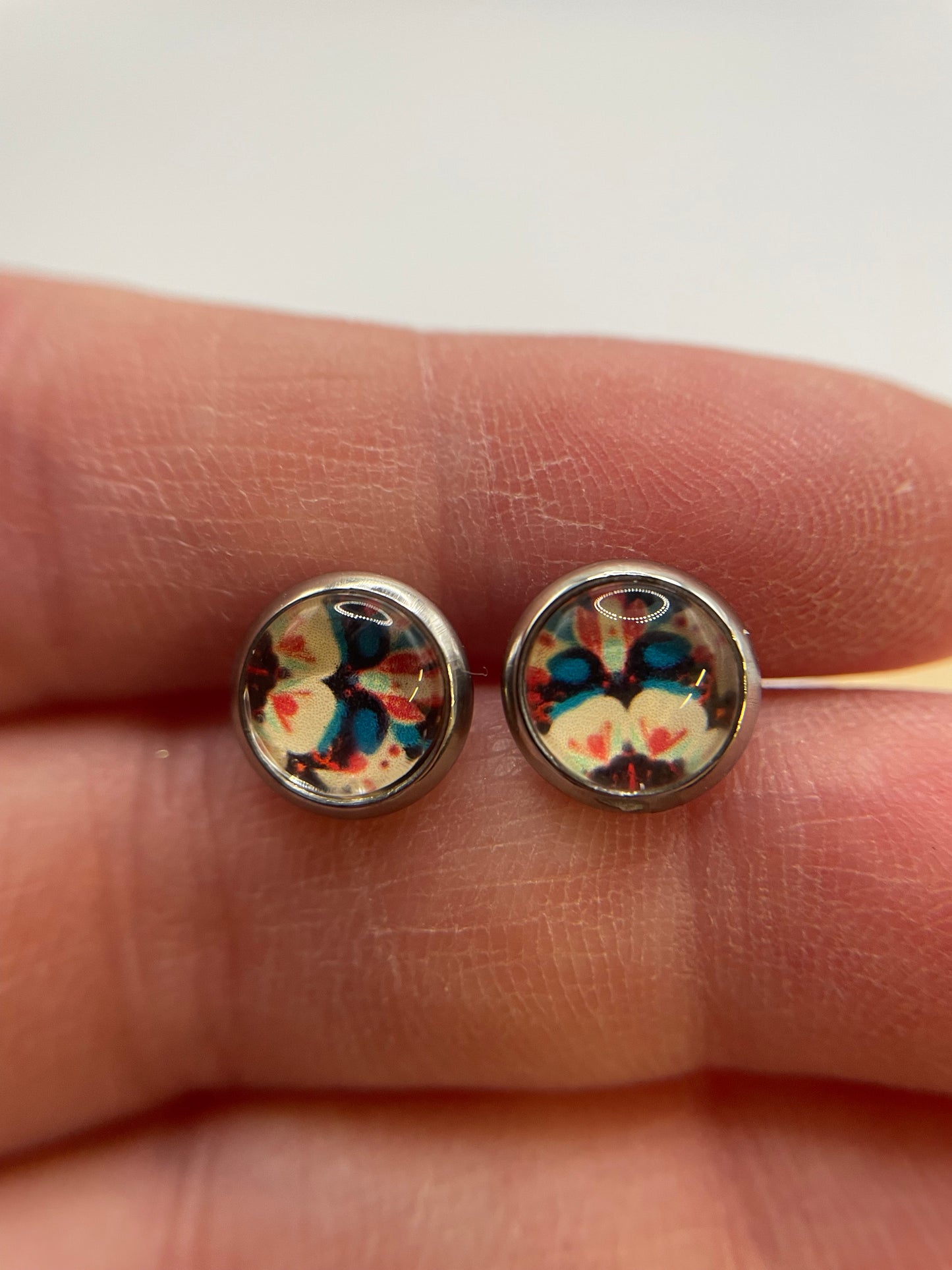 Patterned Stud Earrings- Nickel Free+Stainless Steel
