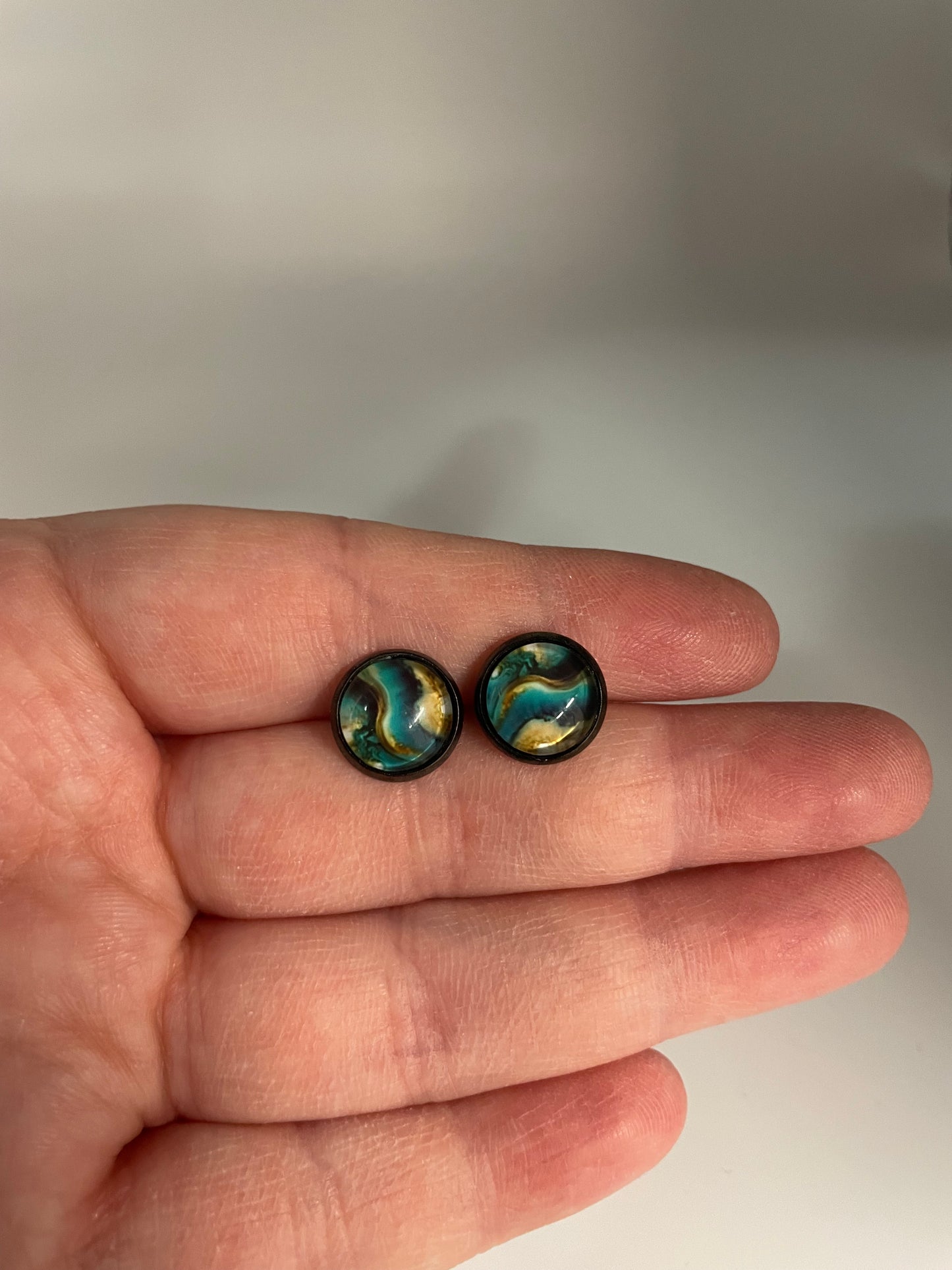 Ocean Wave Stud Earrings-Stainless Steel+Nickel Free