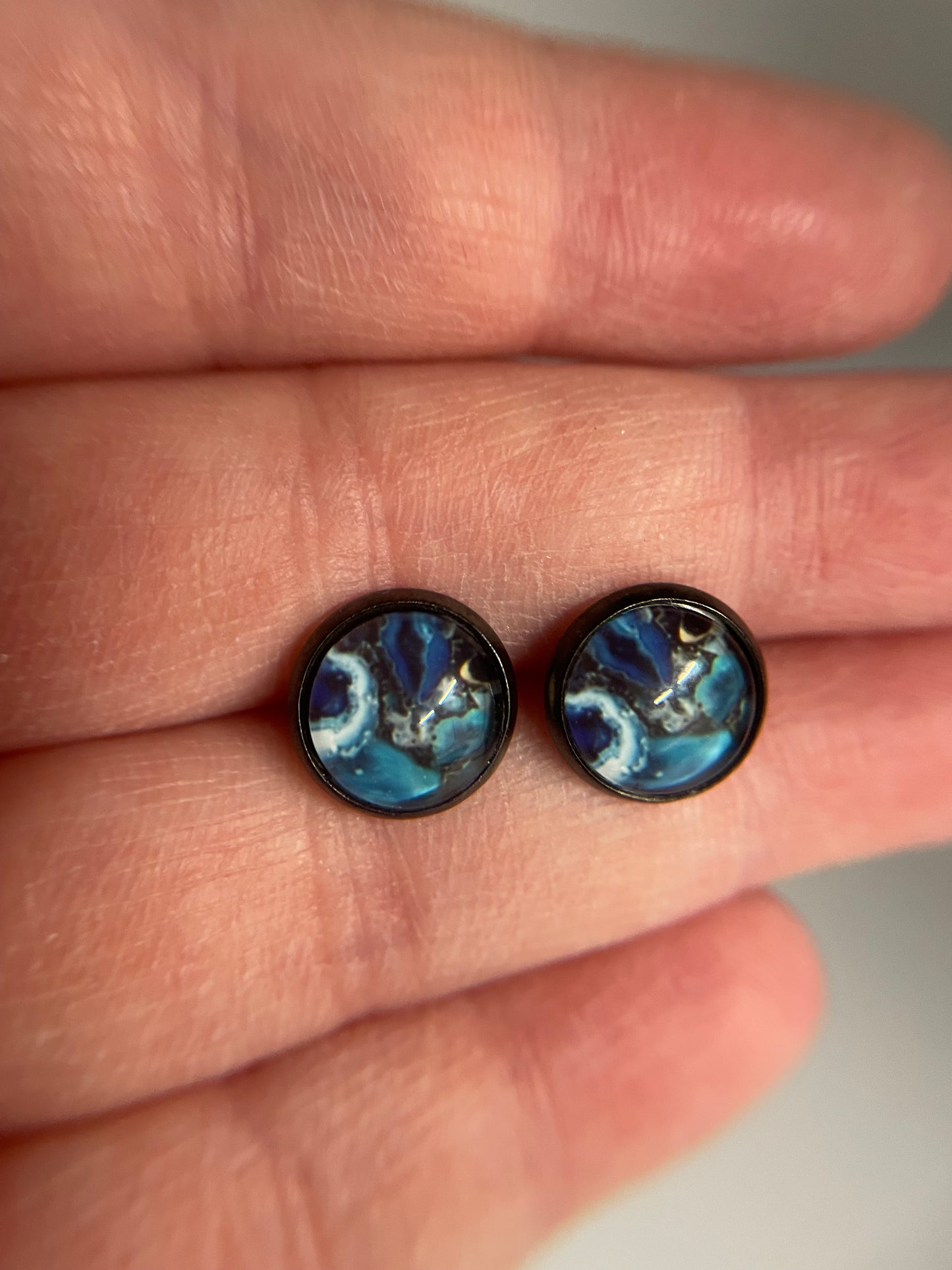 Ocean Wave Stud Earrings-Stainless Steel+Nickel Free