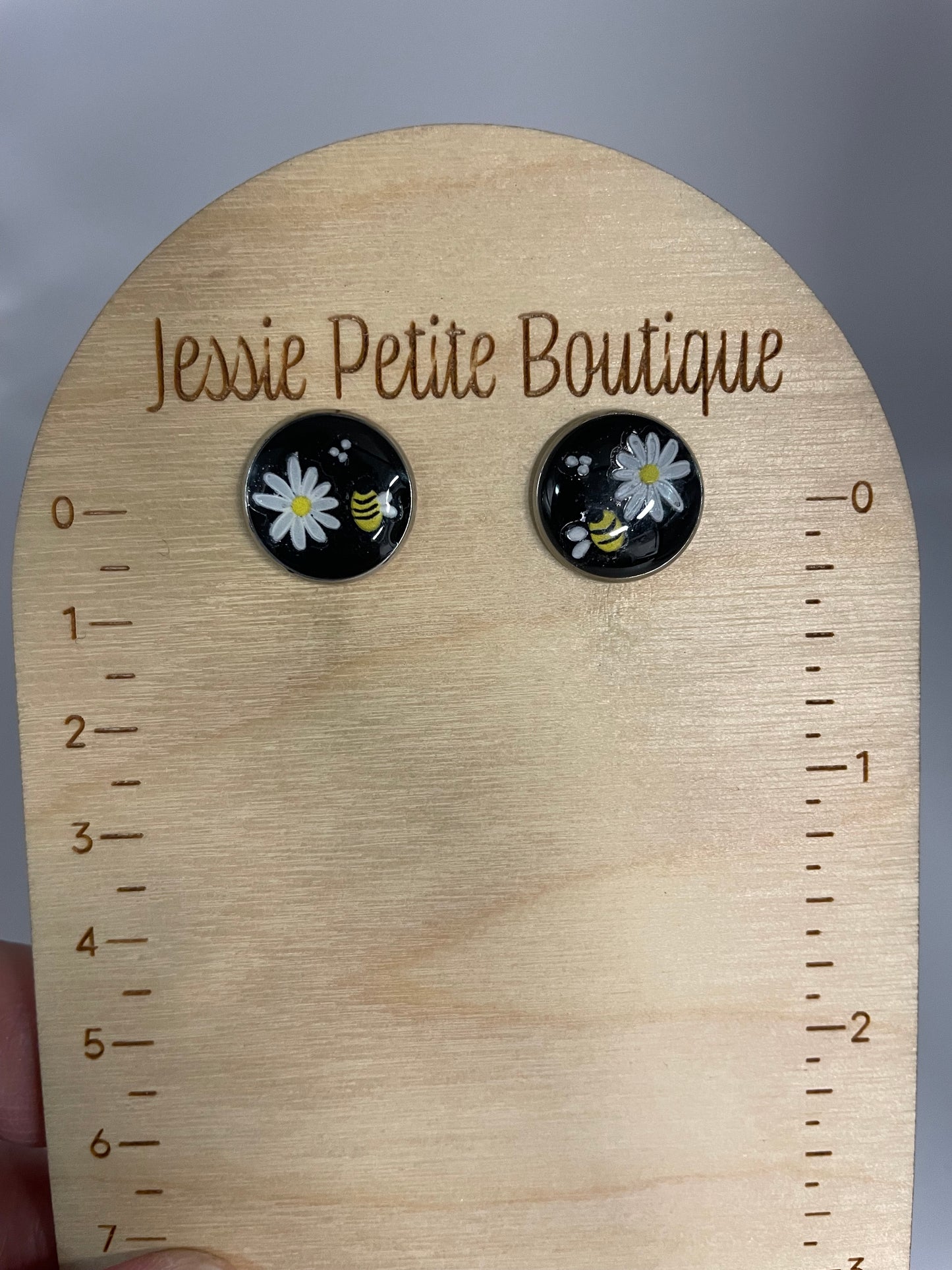 Bee & Daisy Stud Earrings-Stainless Steel