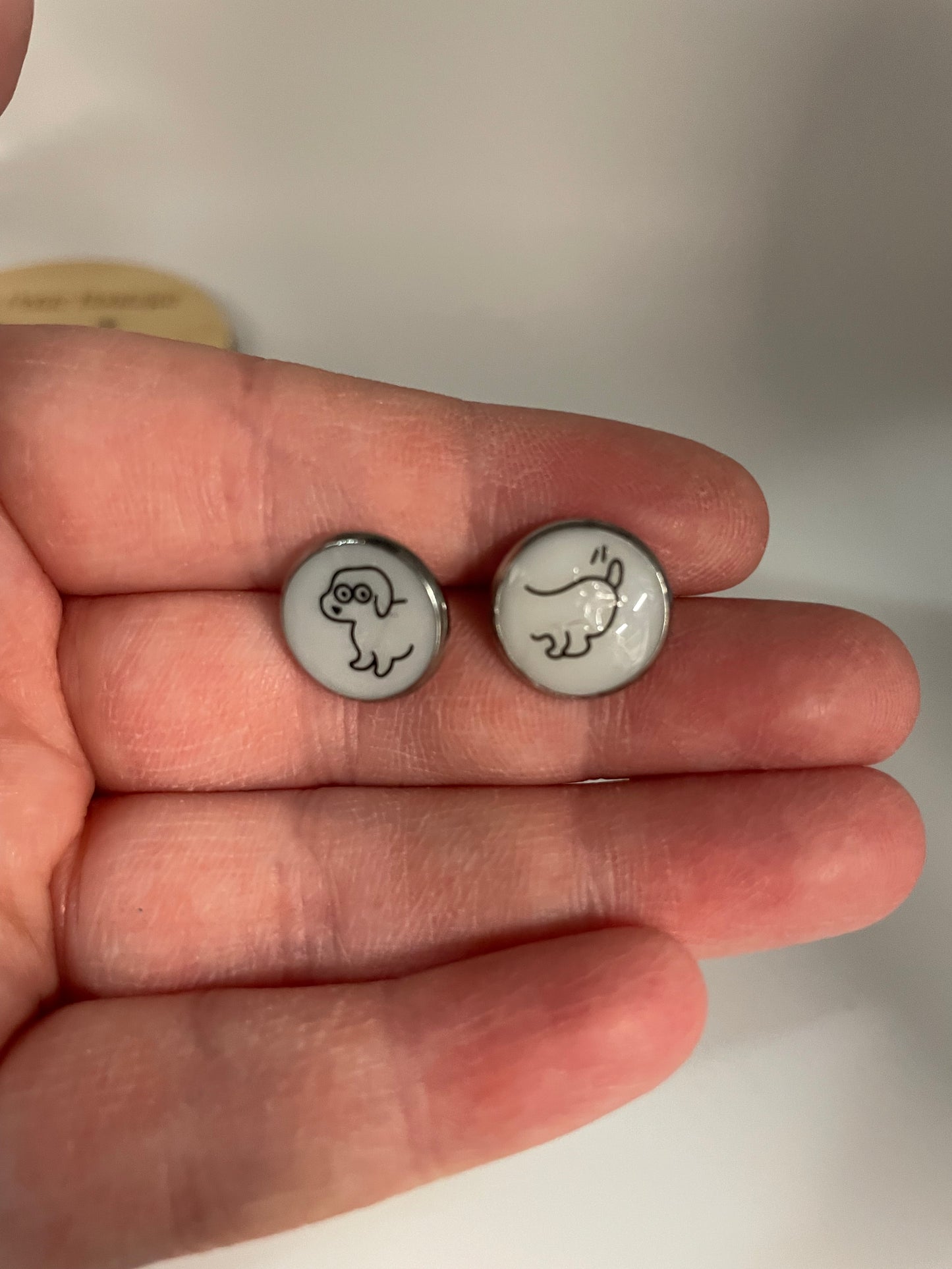 Cute Dog Stud Earrings-Stainless Steel