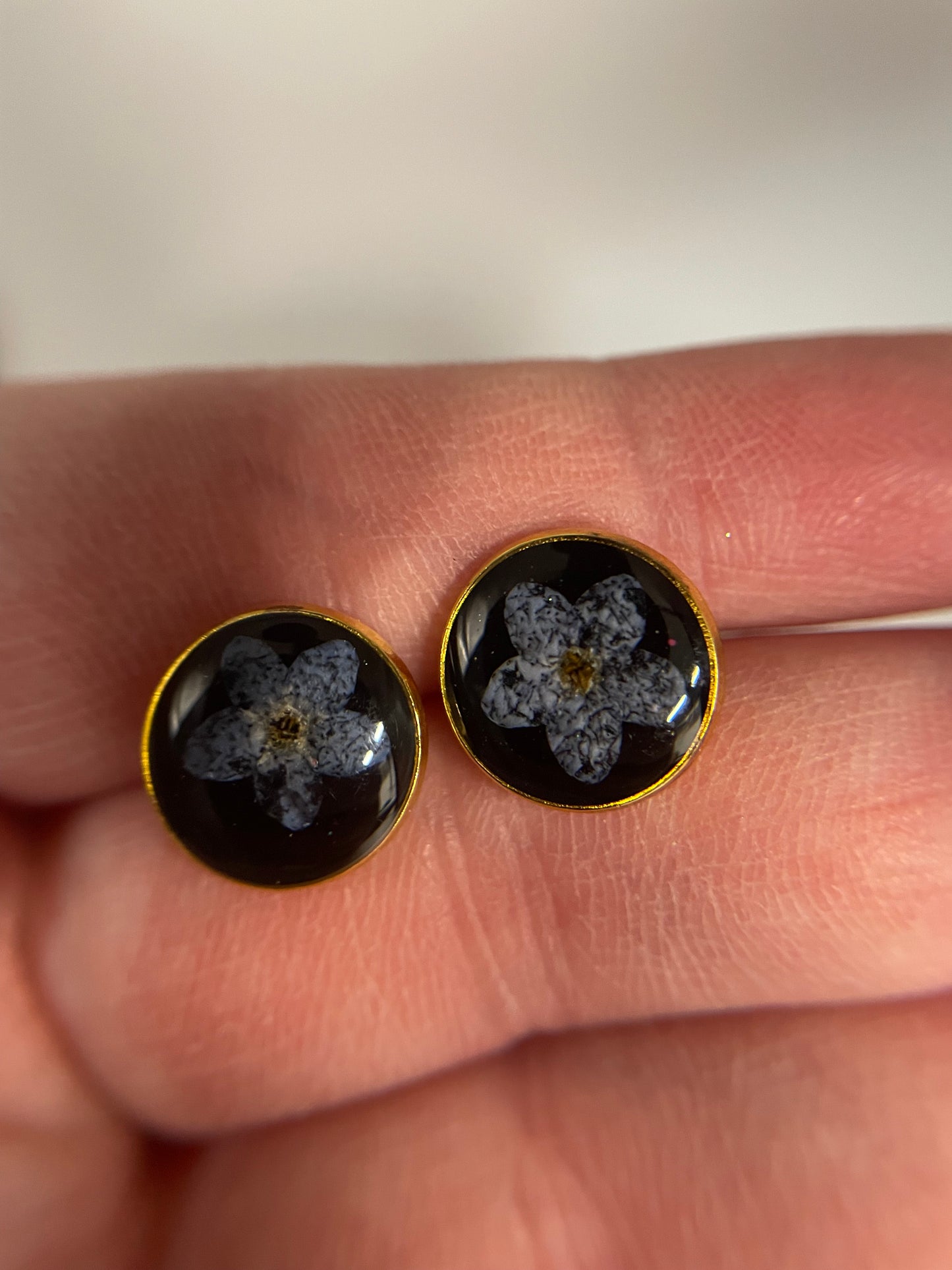 Forget-Me-Not Floral Stud Earrings-Stainless Steel