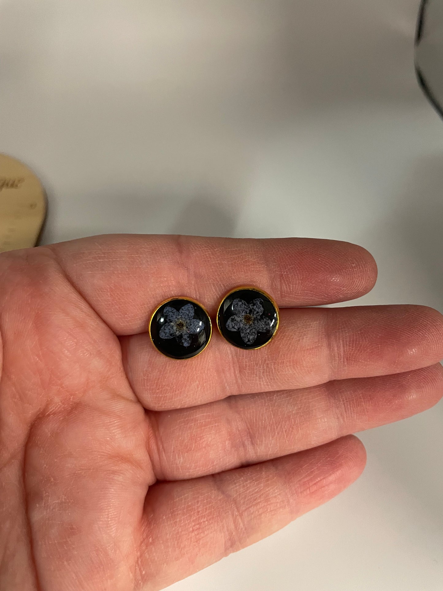 Forget-Me-Not Floral Stud Earrings-Stainless Steel