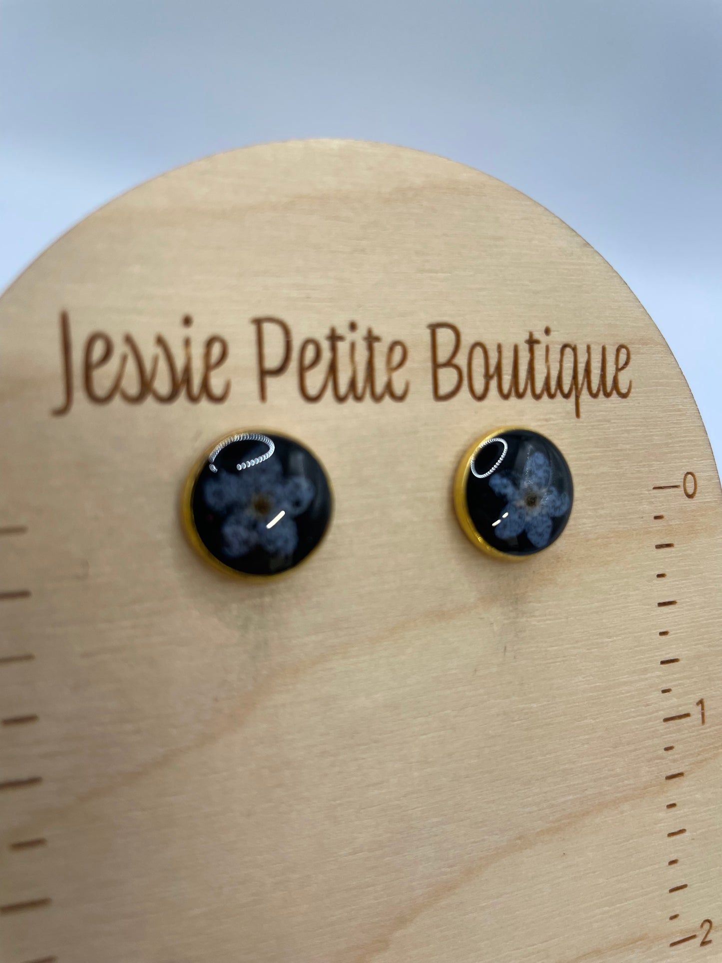 Forget-Me-Not Floral Stud Earrings-Stainless Steel