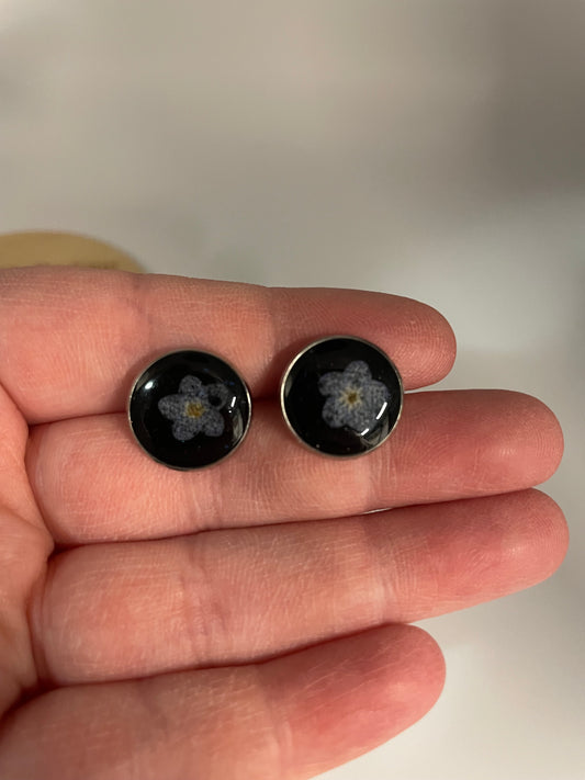 Forget-Me-Not Stud Earrings-Stainless Steel