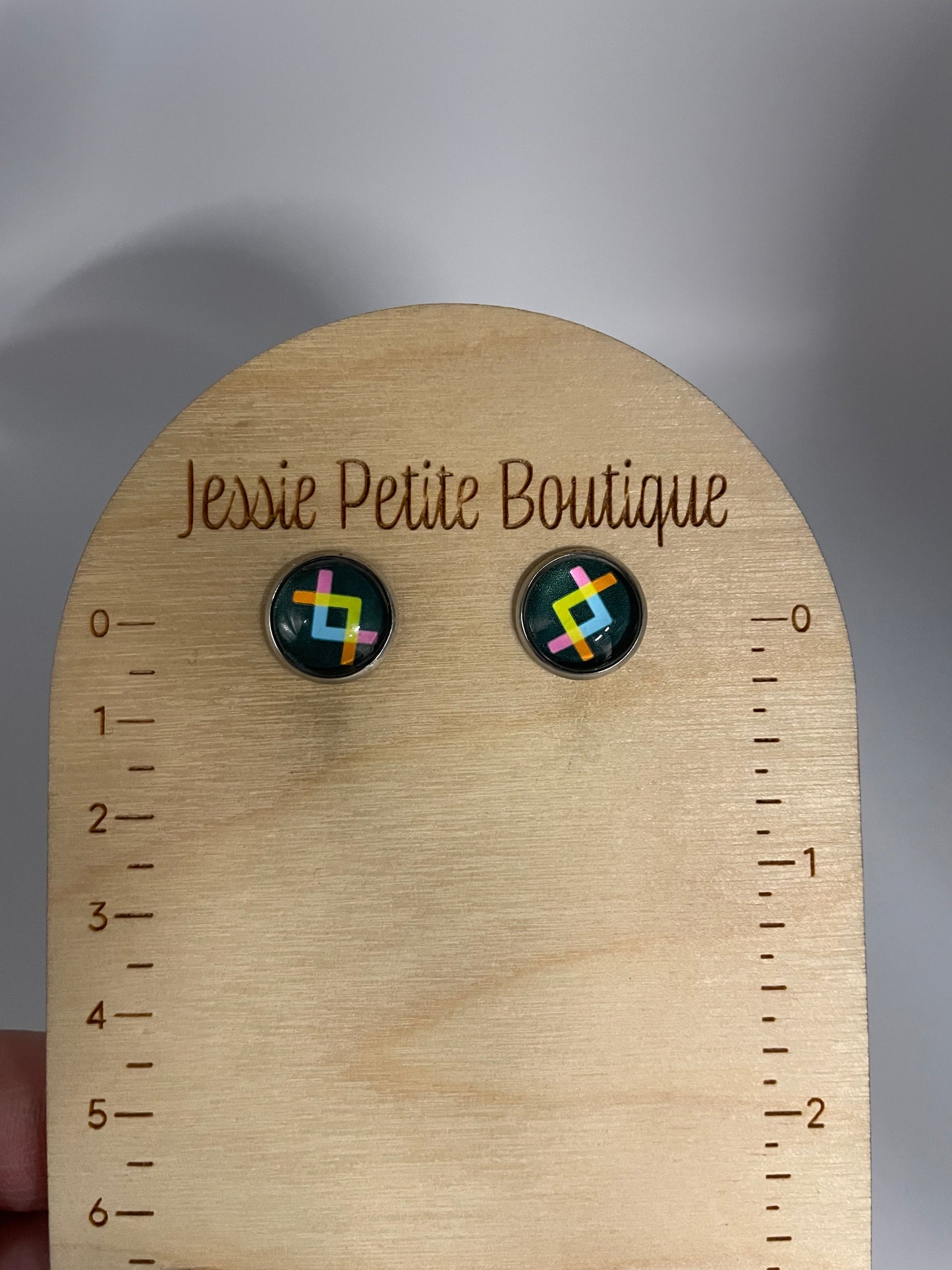Geometric Pastel Stud Earrings