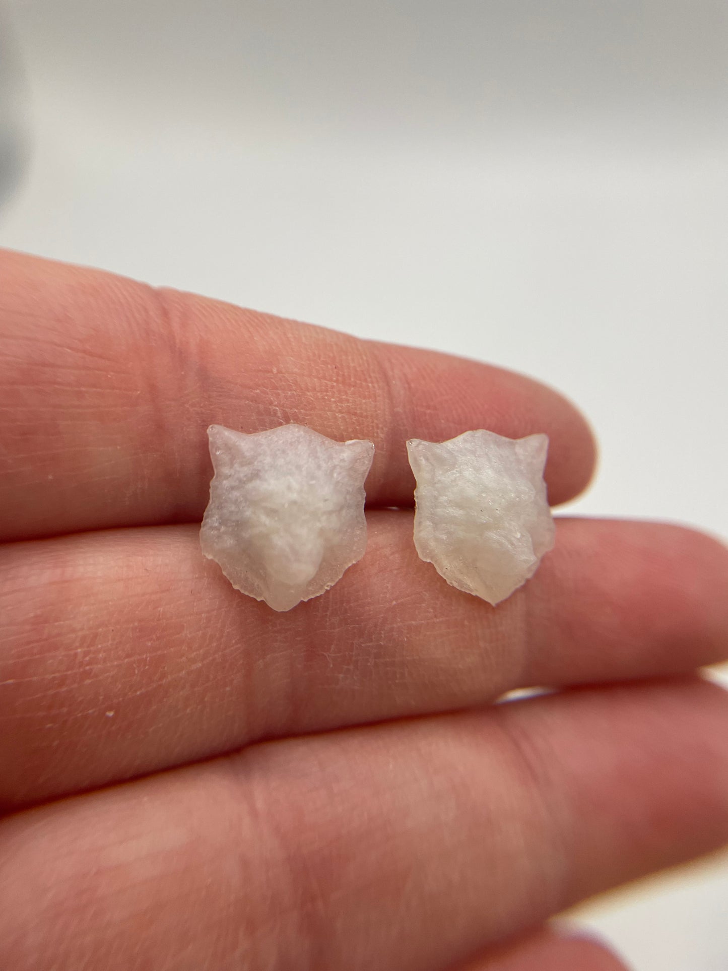 Wolf head stud earrings-Nickel Free