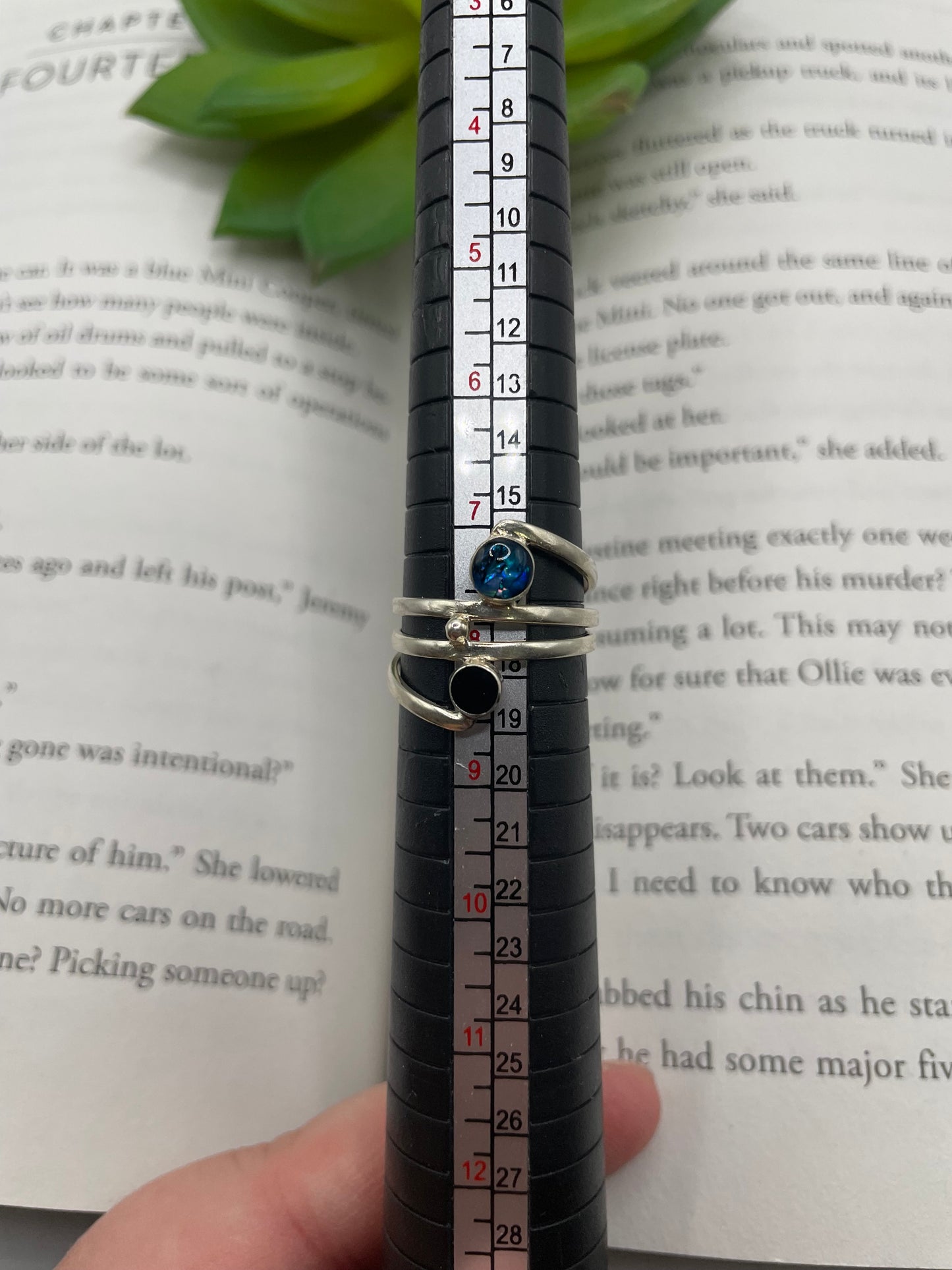 Double Stone Silver Ring-Size 8US