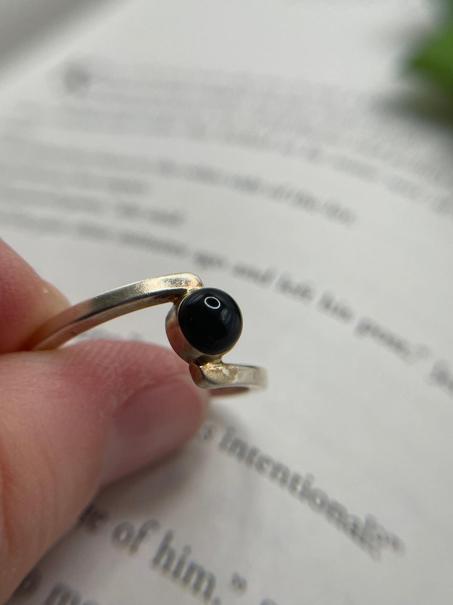 Black Dome Bezel Ring-Size 10½ US