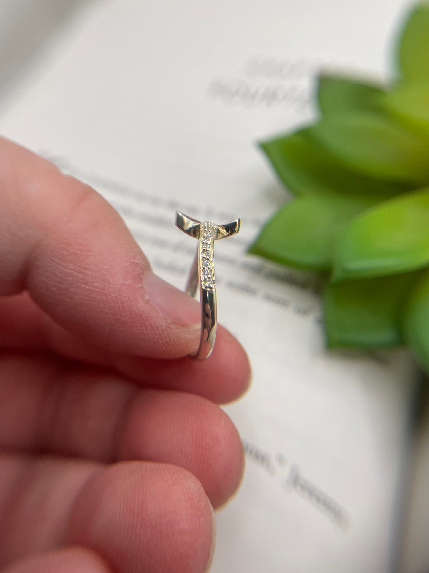 Red Butterfly ring with Zircon-Size 7 ½ US