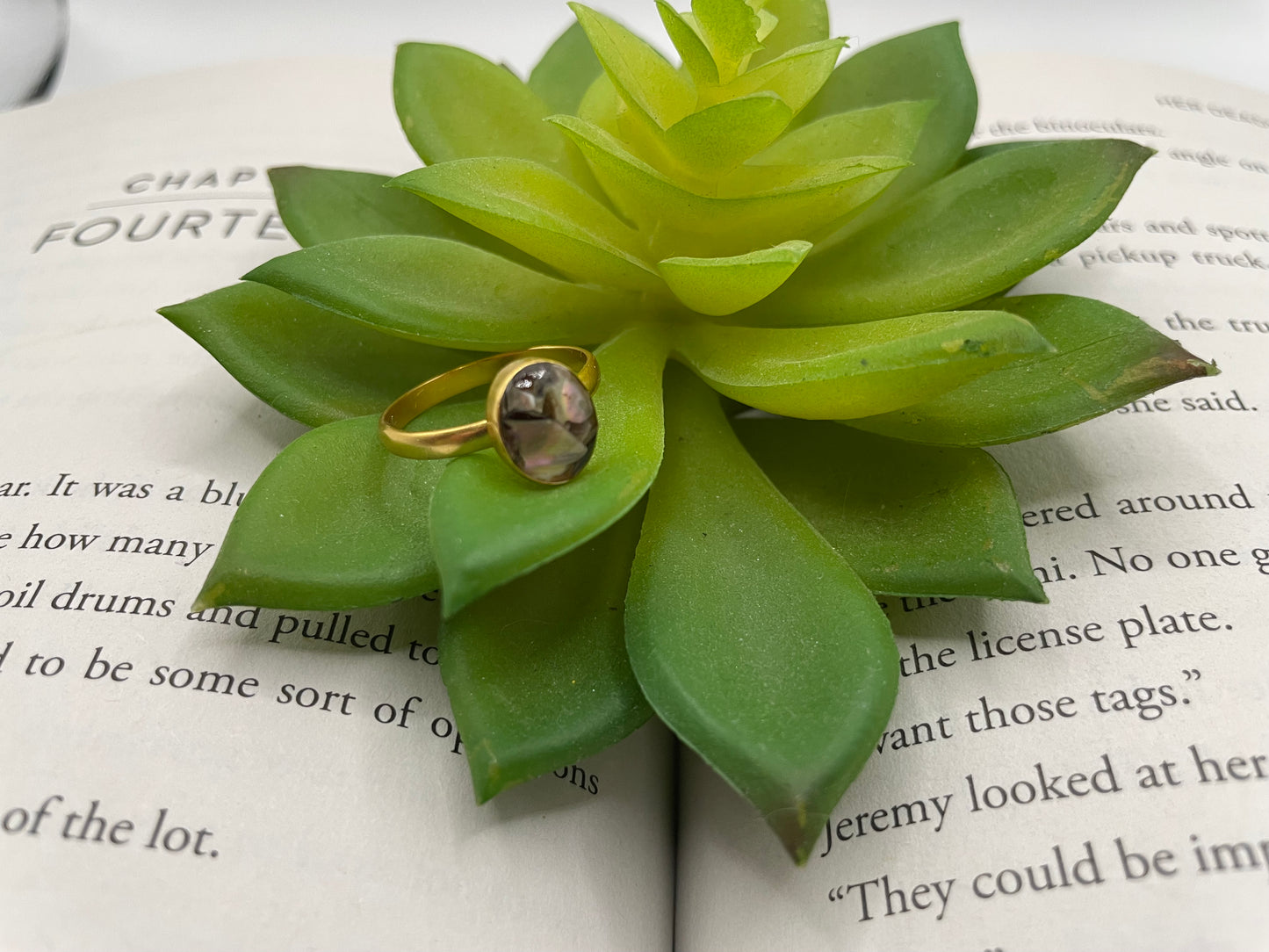 Oval Shell Gold Ring- Size 8US