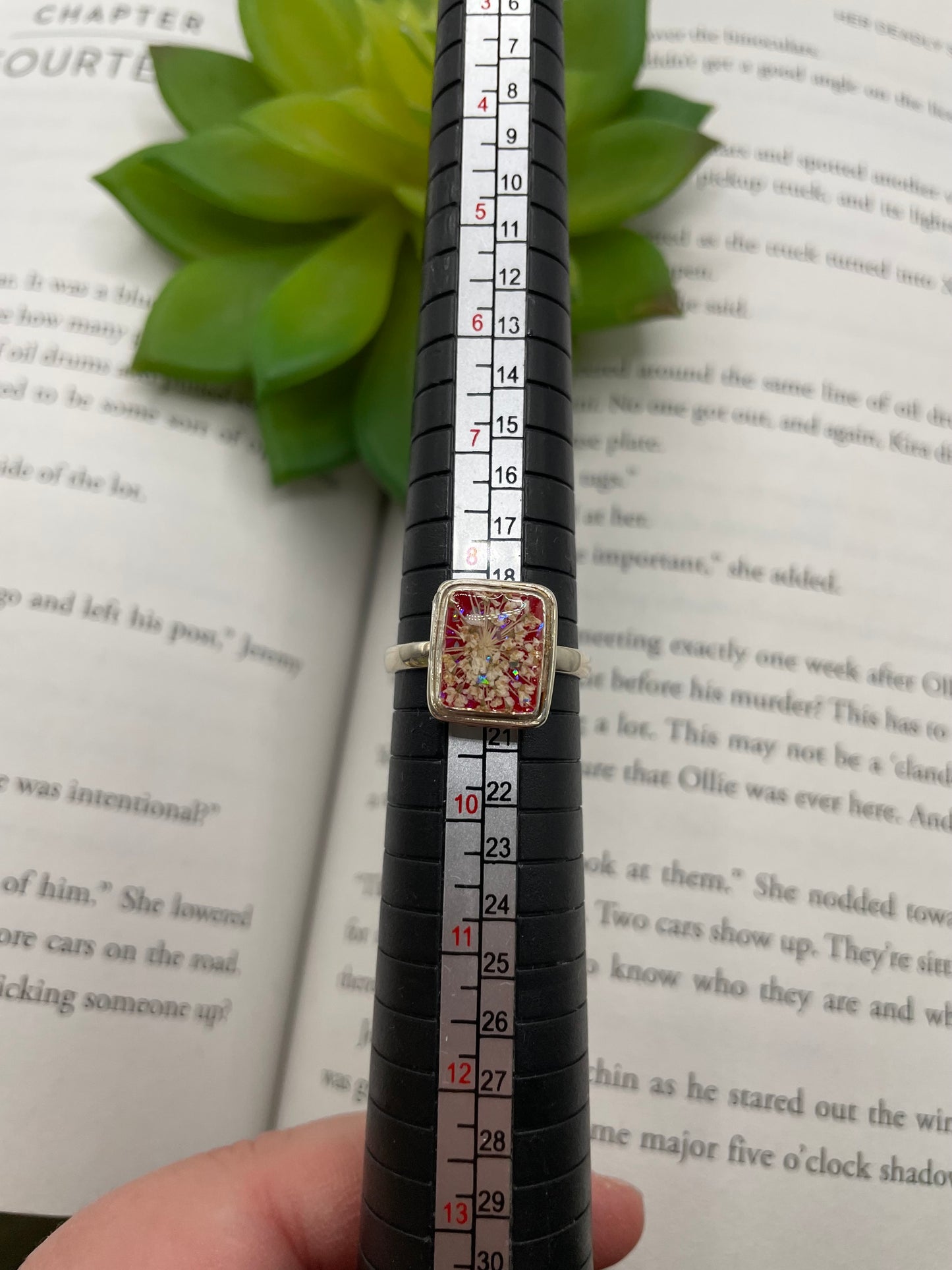 Red Queen Anne’s Lace Ring-Size 9US