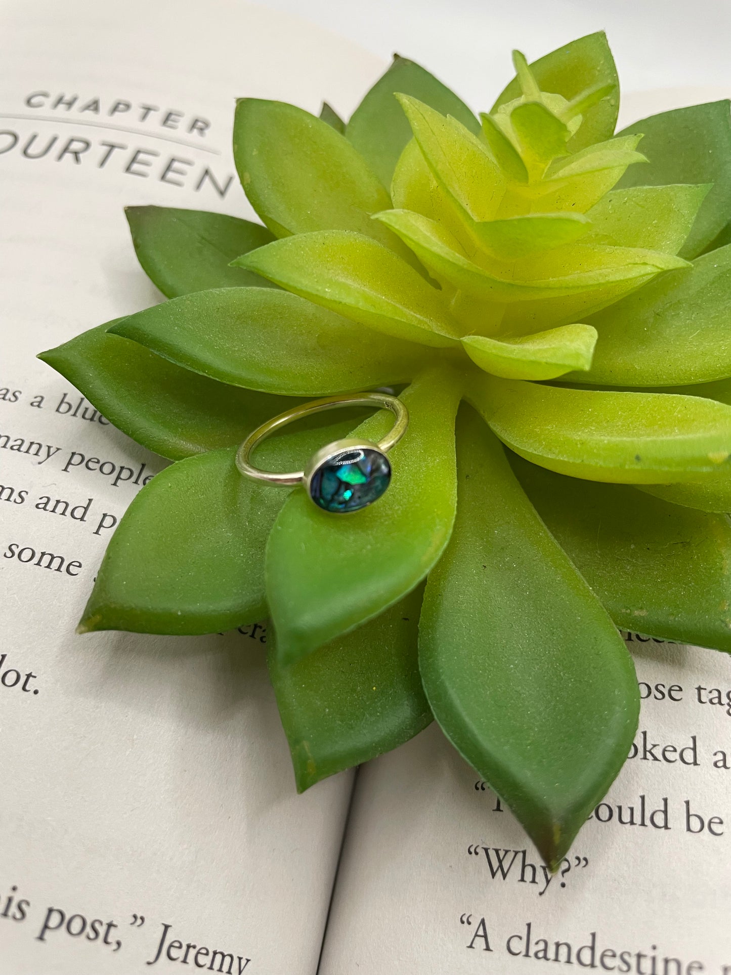 Blue Shell Oval Ring-Size 6US