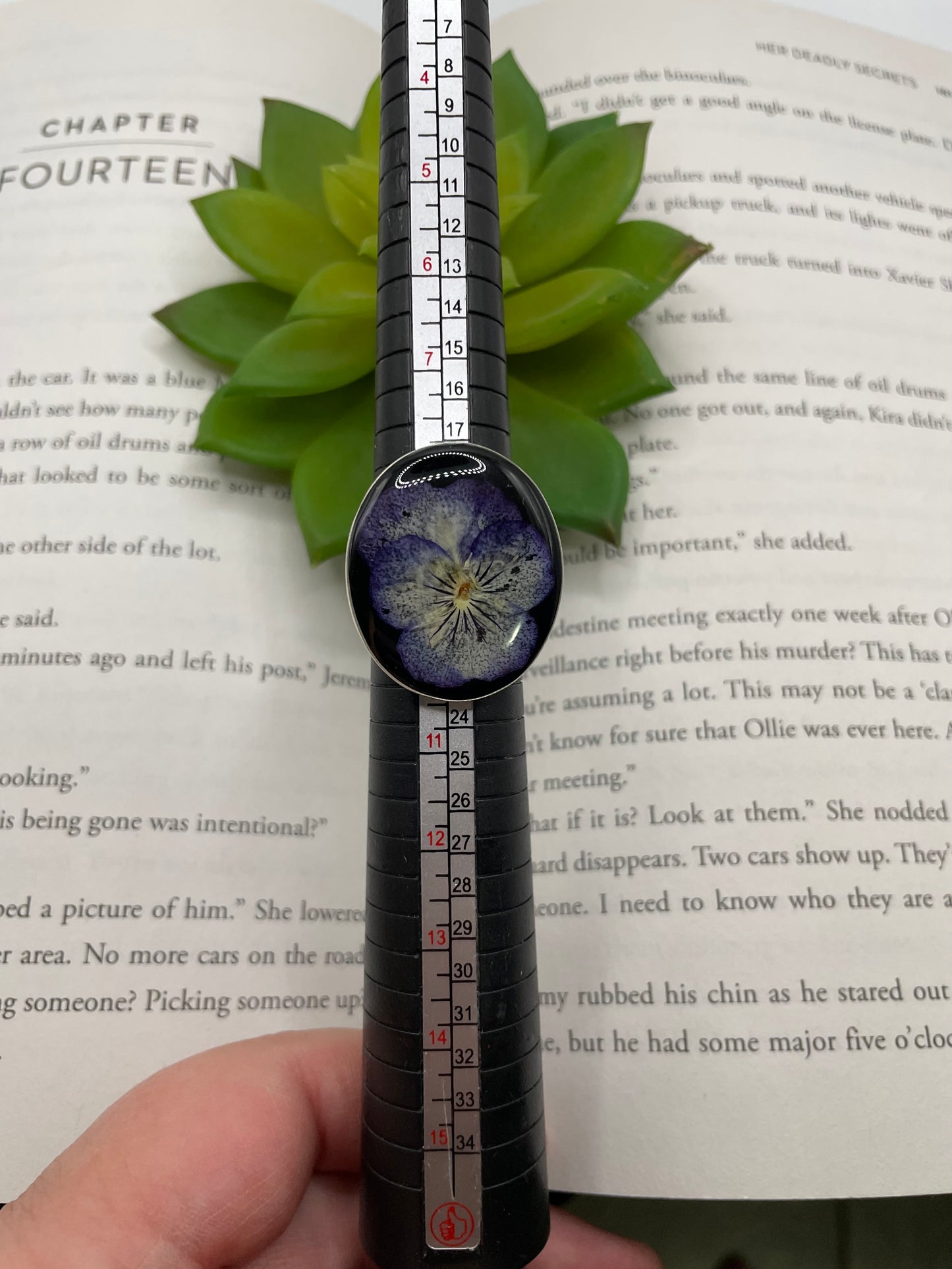 Pansy Flower Ring-Size 9US