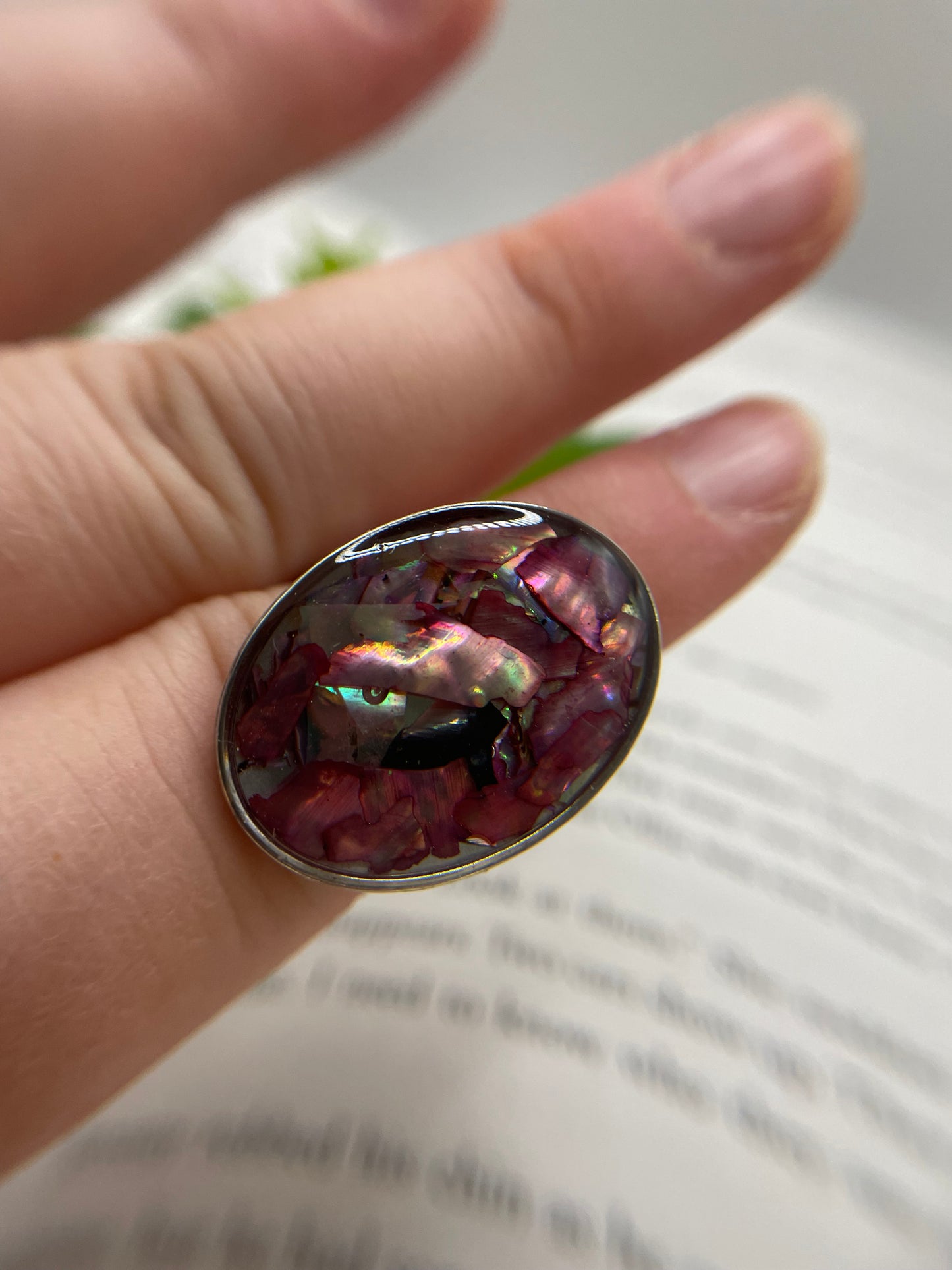 Grosse Bague Coquillage -Acier Inoxydable (Ajustable)