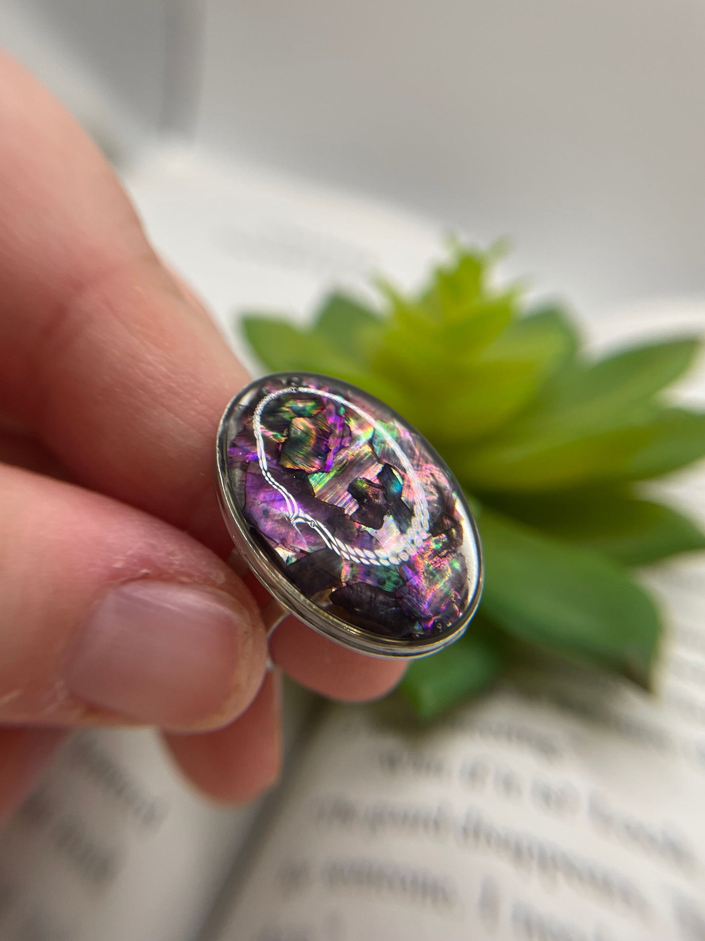 Grosse Bague Coquillage -Acier Inoxydable (Ajustable)